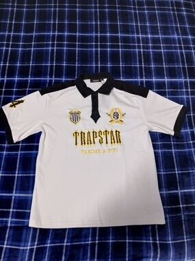 Trapstar White Polo with Black Trim